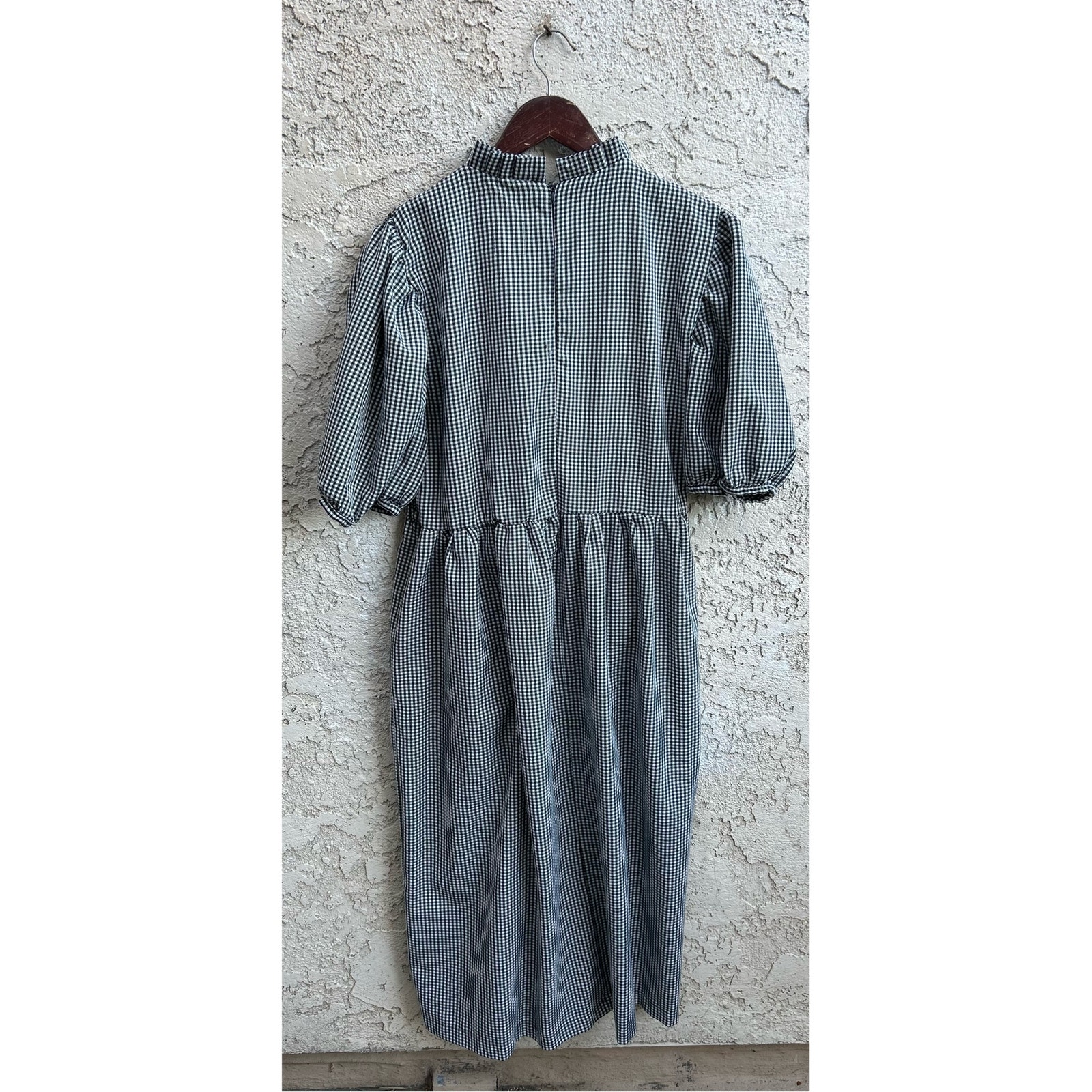 Tach Clothing Adelfa Black White Gingham Embroidered Smocked Midi Dress Xl — image 5 of 8
